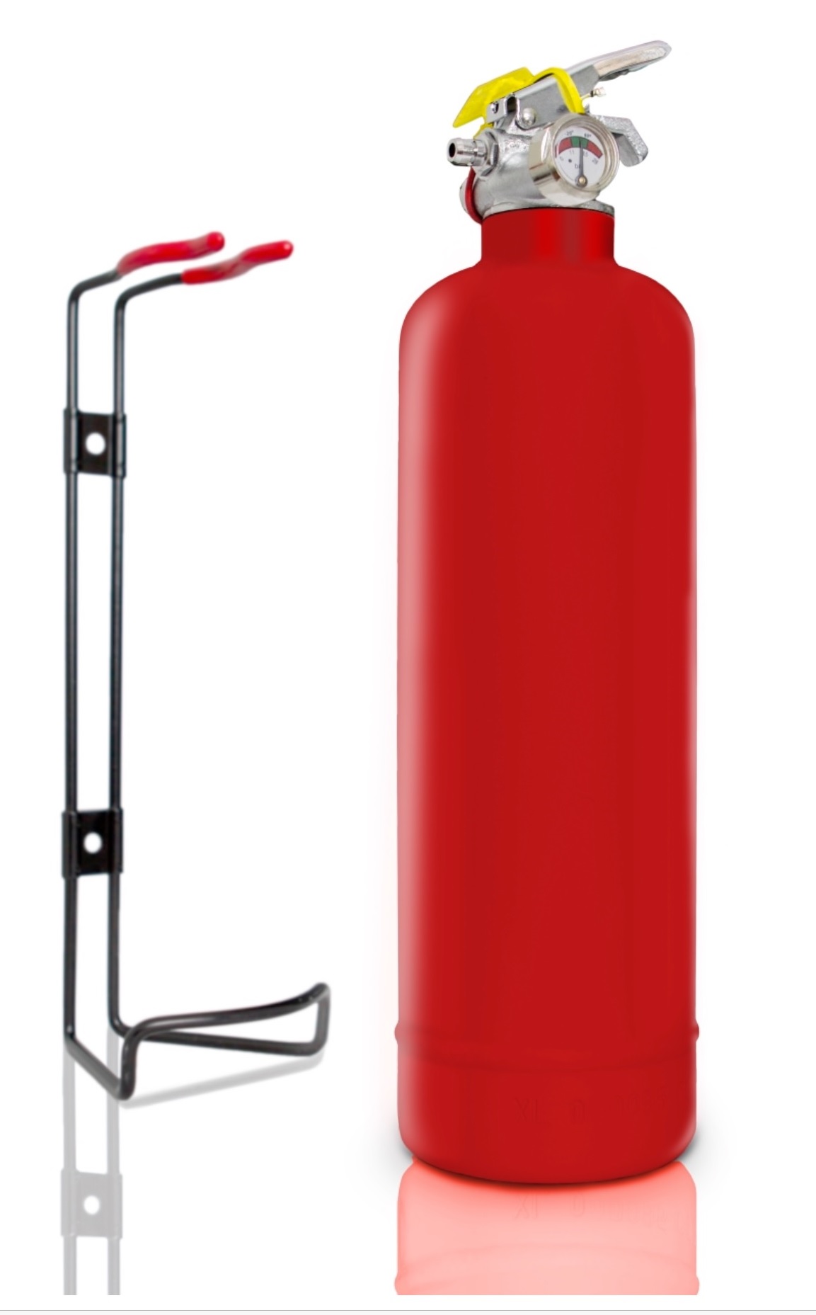 Fire extinguisher Dry powder 1kg ABC with pressure gauge and bracket 